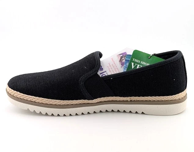 SKECHERS WOMEN'S Size 7 FLEXPADRILLE LO BALLET FLAT BLACK Espadrille 114020
