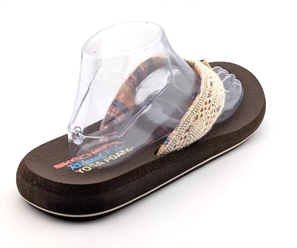 LOT of 2*NEW Skechers Womens Yoga Foam Brown Flip Flop & Blue Cali Sandal Size 9