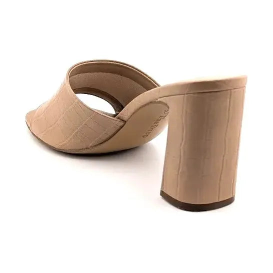 The Drop Womens Pattie High Block-Heeled Mule Sandal Size 7.5 Gold New The Drop