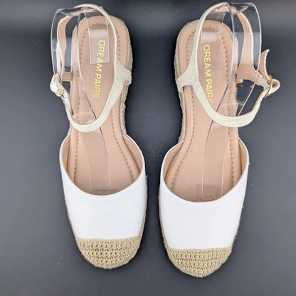 Dream Pairs Size 8 Women Espadrille Wedge Sandals Ankle Strap w/ Bkl Closed Toe SoleComfort.shoes