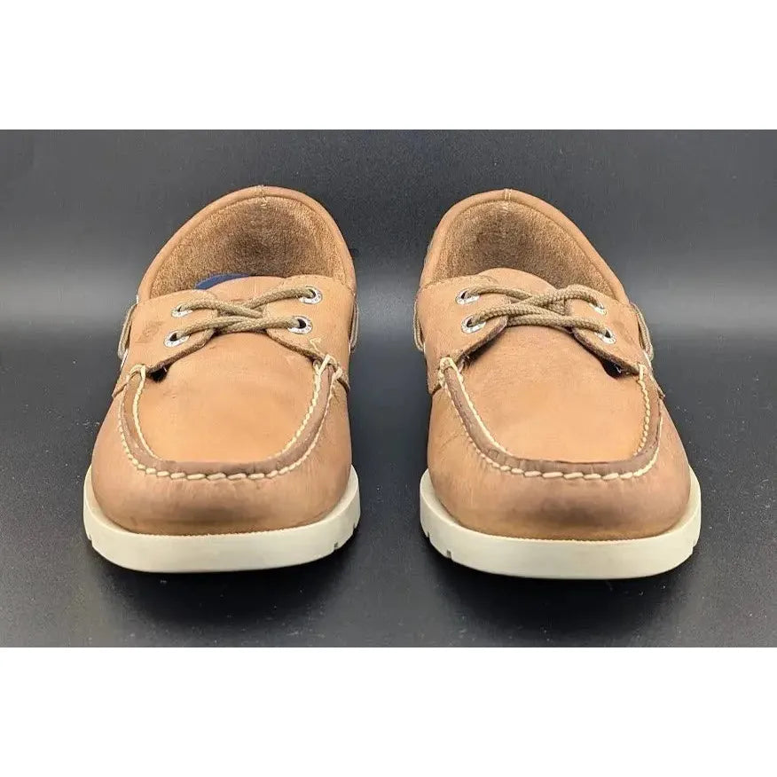 Sperry Top Sider Size 8 Leeward, 2-Eye Boat Shoes, Sahara Tan Leather 0777894 SoleComfort.shoes