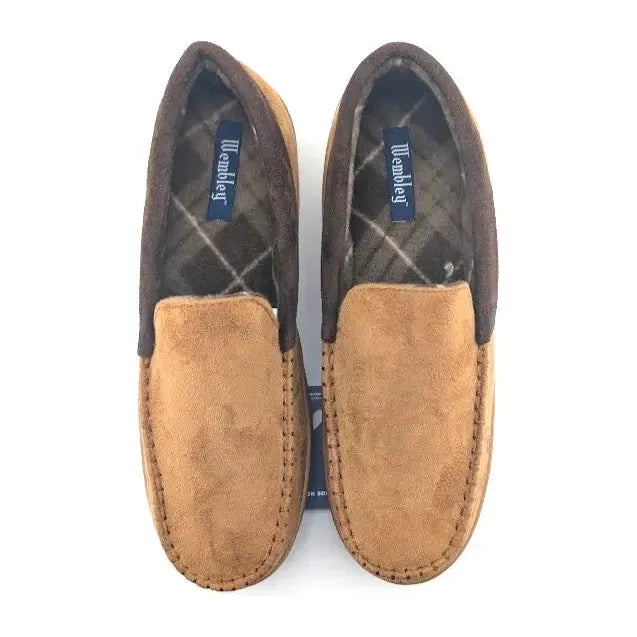 FATHER'S DAY**Wembley Mens Indoor/Outdoor Microsuede Slipper with Plaid Fleece Lining XL & XXL Wembley