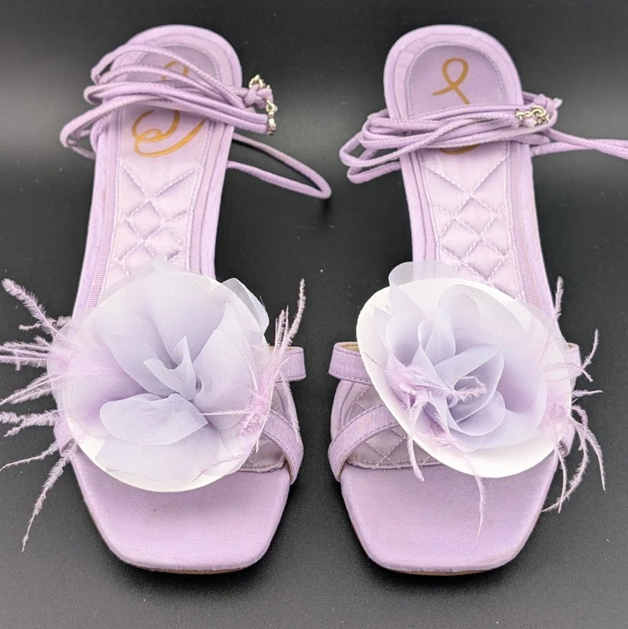 Sam Edelman Women's Size 7M Pammie Heeled Sandal in Orchid Silk SoleComfort.shoes