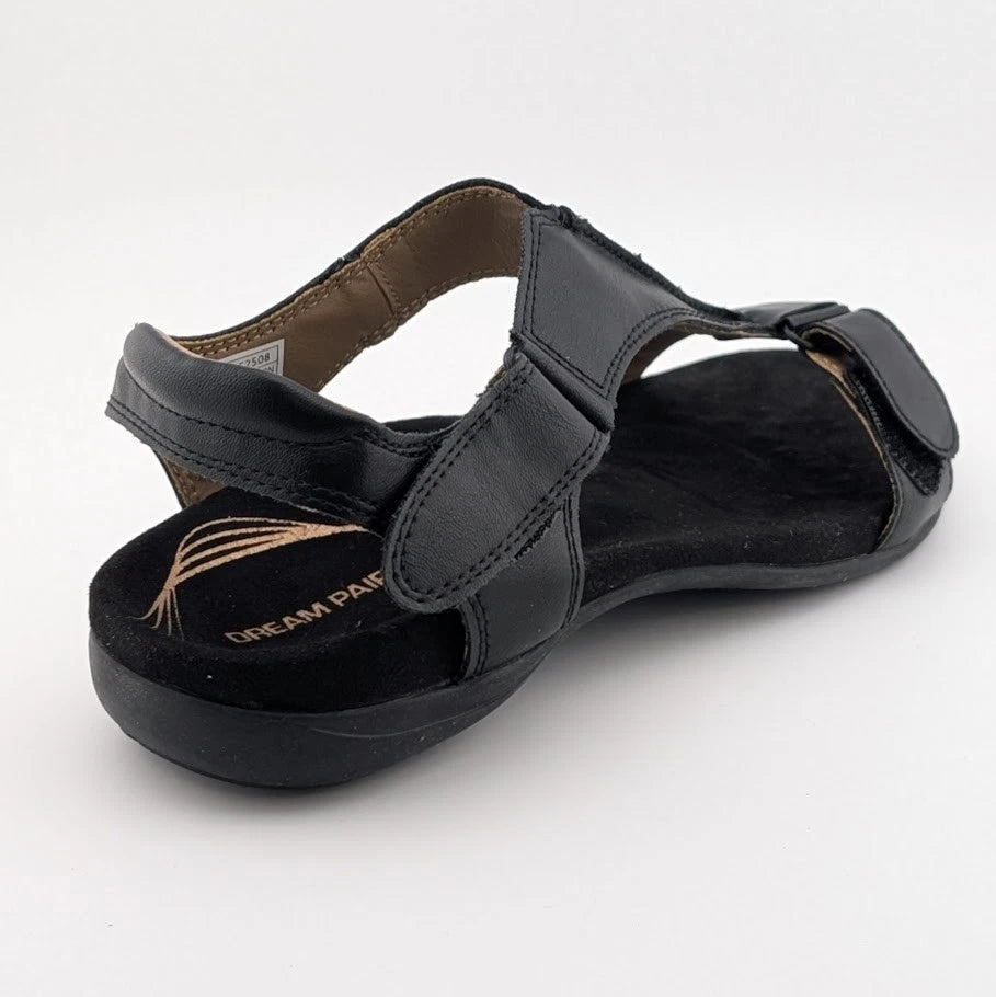Women Size 7 Sandals Arch Support T-Strap Orthopedic Flat Comfortable Shoes Dream Pairs