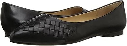 Trotters Estee Woven Leather Ballet Flat Loafer | Black US Women's Size 8M