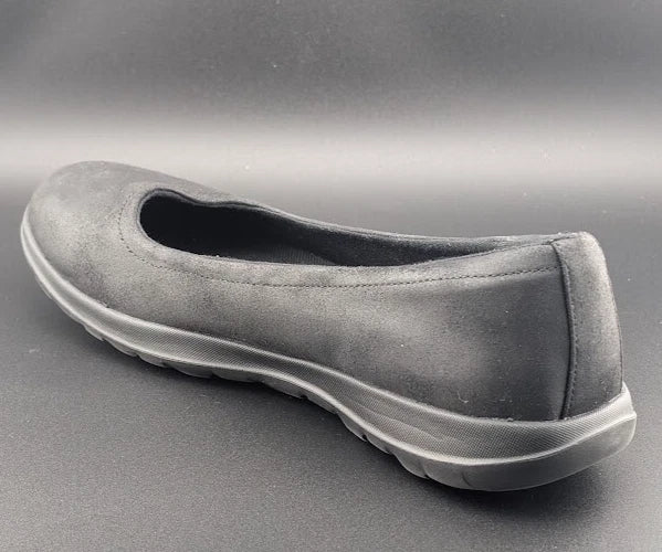Pre-owned Women's Skechers Size 11 Go Walk Lite-Gem Black Faux Leather Ballet Flats Shoes