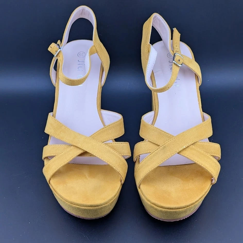 Women Chunky Heel Pump Sandals Ankle Strap Open Toe Wedding Dress Heel Sandals SoleComfort.shoes