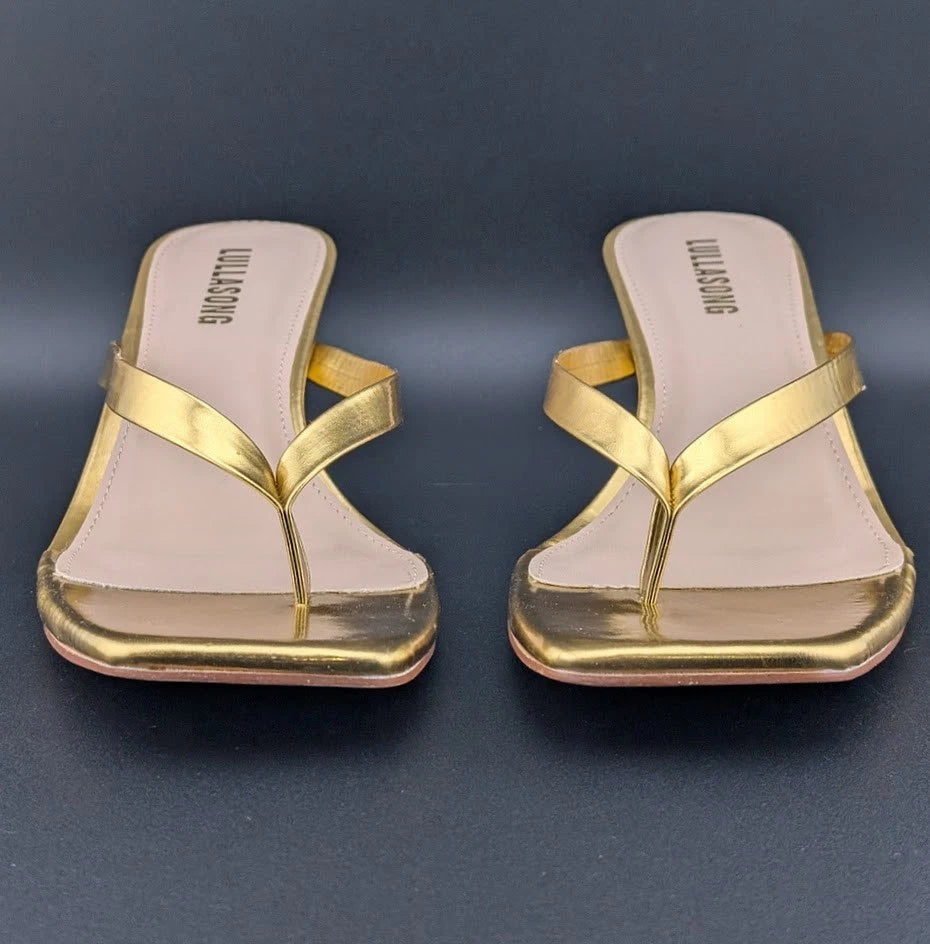 Women Flip Flop Low Kitten Heel Sandals Square Open Toe Thong Sandals Generic