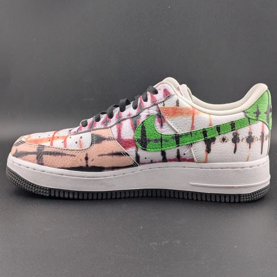 Nike Air Force 1 Low Black Tie Dye Sneakers Women's Size 7.5 A Beaut! CW1267-101 SoleComfort.shoes