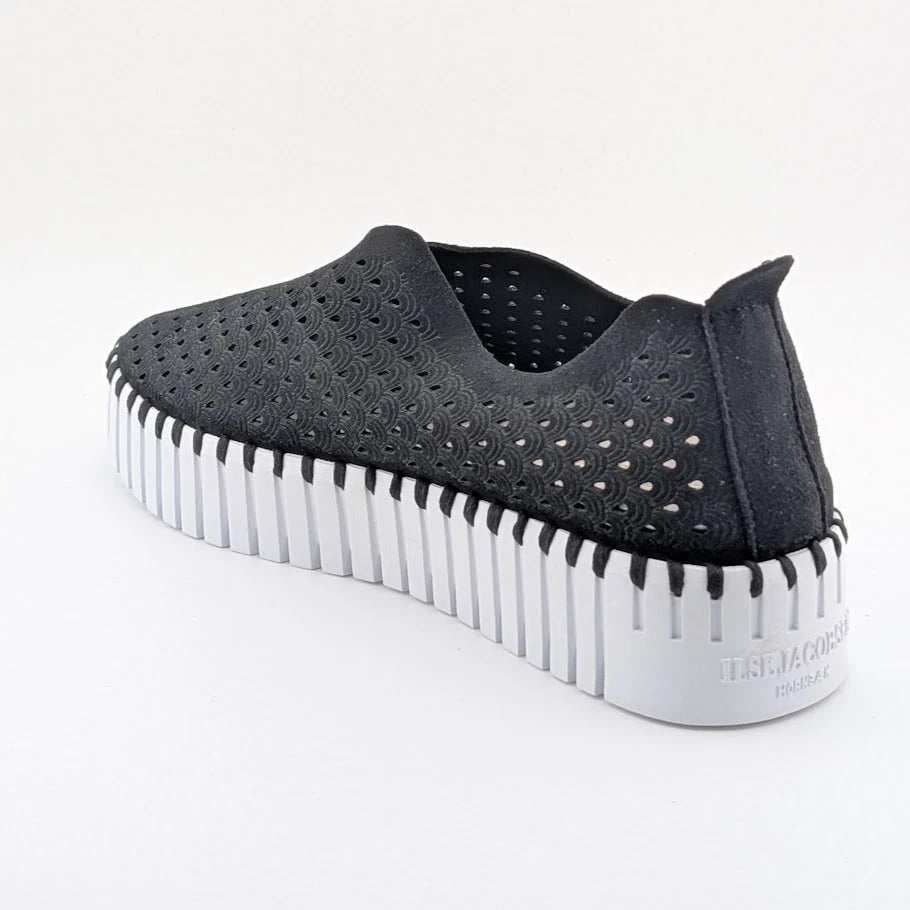 ILSE JACOBSEN Women's Sz 10 (EU 41) Tulip 139 Black Slip-On Comfort Sneaker Shoe Isle Jacobson Hornbaek