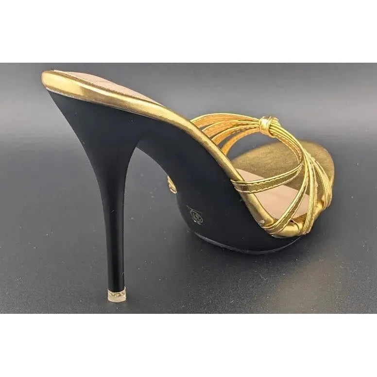 CAMSSOO Women's Size 6M Platform Heeled Mules Stiletto Sandals Open Toe Slip On - SoleComfort.shoes