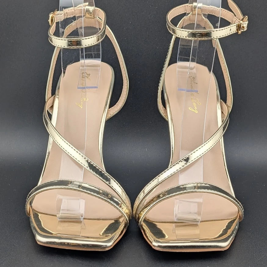 Women Sz 8 High Stiletto Heels Square Open Toe Sandal Ankle Strap Sexy Elisabet Tang SoleComfort.shoes