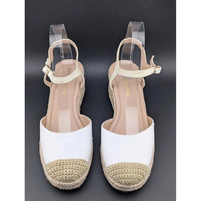Dream Pairs Size 8 Women Espadrille Wedge Sandals Ankle Strap w/ Bkl Closed Toe SoleComfort.shoes