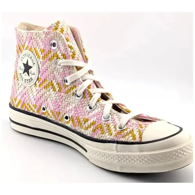 Converse Chuck Taylor All-Star Lift Platform | Women's Size 8, Men's 6 | Pink White Yellow Weave Converse
