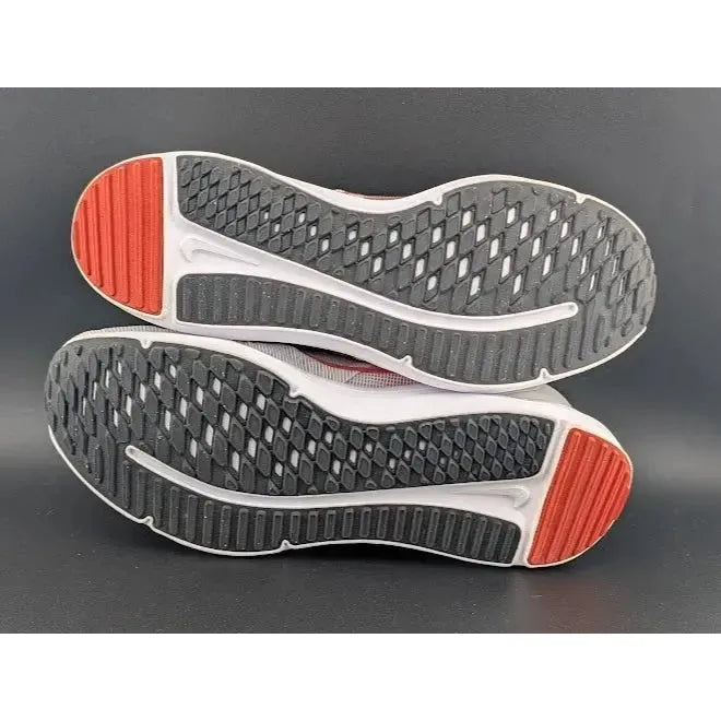 NIKE Mens Size 8 Downshifter 12 | White/Red Athletic Running Shoes - SoleComfort.shoes
