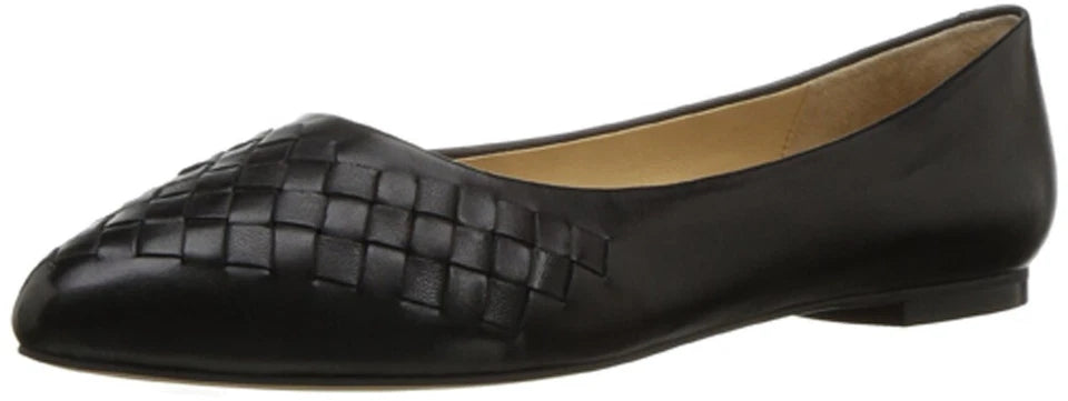 Trotters Estee Woven Leather Ballet Flat Loafer | Black US Women's Size 8M