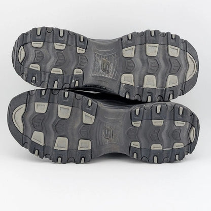Skechers Womens Size 9.5W D'Lites Play On Black Lace-Up Oxford Sneaker 11949BBK Skechers