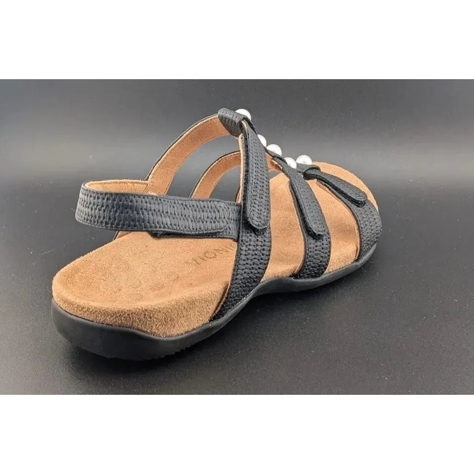 Vionic sandals Vionic Women's Size 10W Amber Pearl Black Woven Faux Leather Slide Sandals Vionic