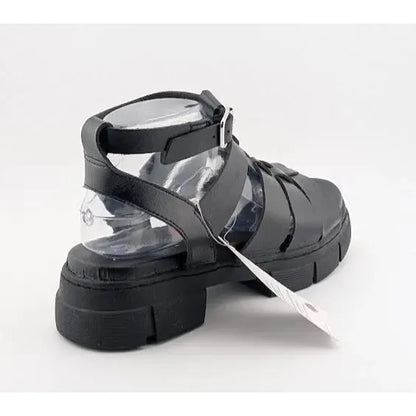 Women's Size 8 Aqua College Waterproof Fisherman Sandal Black PU Leather Aqua College