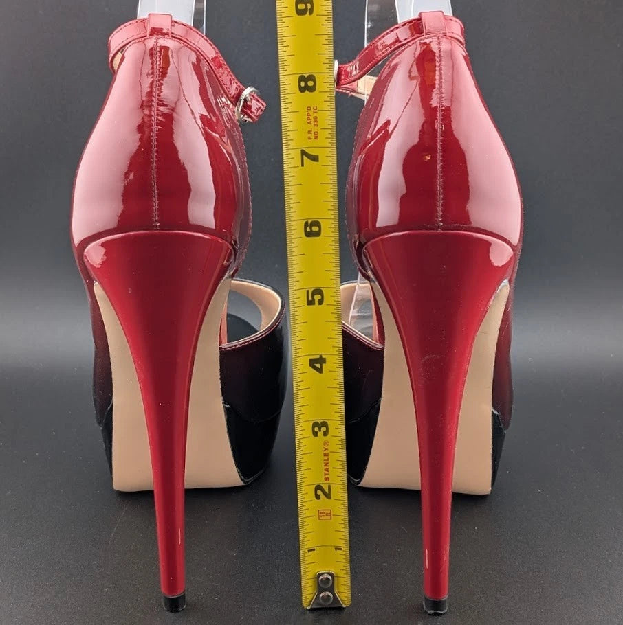 MERUMOTE Women's 9.5 Platform Stiletto Heels Shoes Peep Toe Pumps 6 inch Heels SoleComfort.shoes