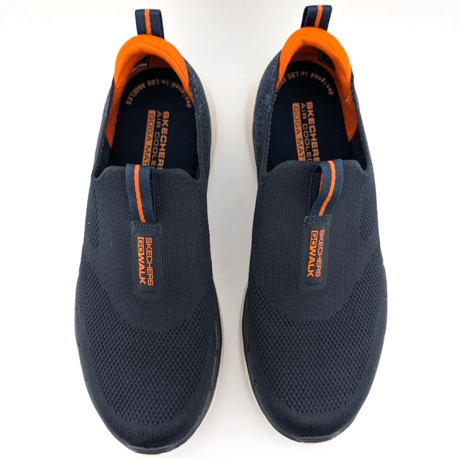 Skechers Men's Size 7 Go Walk 6 Navy-Orange Comfort Slip-On Shoe Sneaker 216202N Skechers