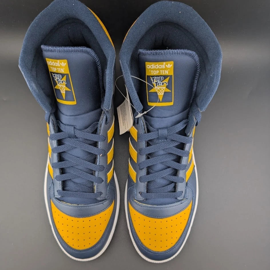 adidas Originals Top Ten Hi Blue Yellow U of Michigan FV4926 Shoe Size 11.5M SoleComfort.shoes