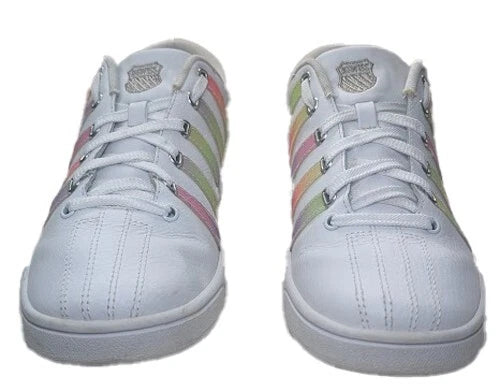 Pre-Owned K-Swiss Women's Court Pro II CMF White Rainbow Athletic Sneakers Womens Size 9.5
