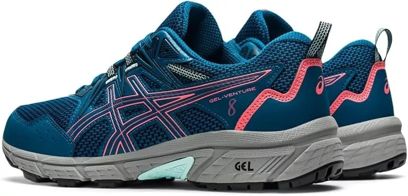 Pre-Owned ASICS Gel-Venture 8 Running Shoes Women's Sz 12 / Mens 10.5  Deep Sea Teal/Coral