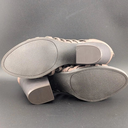 Sugar Size 8 Women's Western Bootie Sandal w/ 3.25" Chunky Heel Open Toe Strappy SoleComfort.shoes