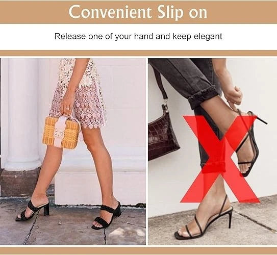 Women's Sz 7.5 Braided Heeled Sandals Strappy Square Toe Backless Mules Slip On SoleComfort.shoes
