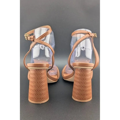 Viciously Vixen Size 6 Women's Block High Heels Square Toe Heeled Sandals Ankle SoleComfort.shoes