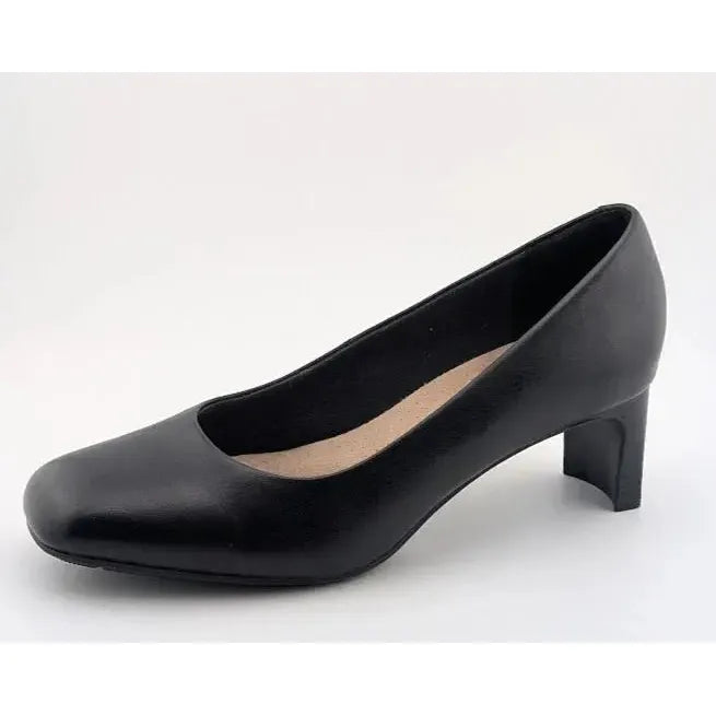 Clark’s Womens Kendall Iris Pump 2-inch Half "Stacked" Heel | Black Size 9.5 M Clarks