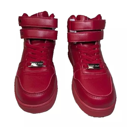 LUCKY STEP Women's Red High Top Fashion Sneakers Basketball Court Strap Size 6