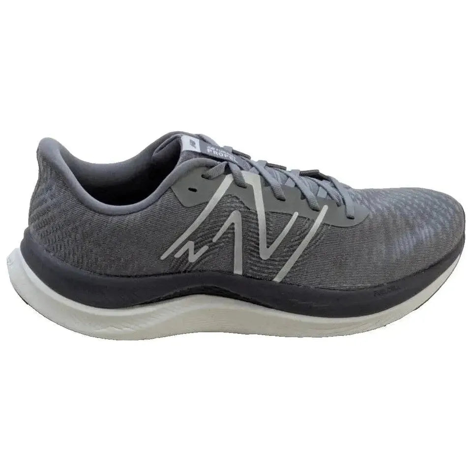 New Balance FuelCell Propel V4 men's running shoe, size 11.5, gray with white and black accents.