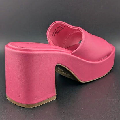 DREAM PAIRS Size 6 Women's Platform Heels Open Toe Slip On for Women High Chunky SoleComfort.shoes