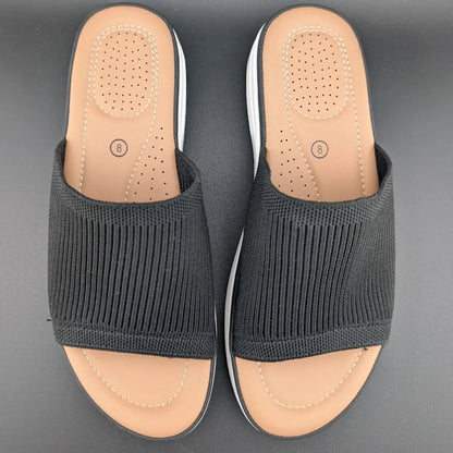 Pre-owned mysoft Women's Size 8 Walking Sandals Air Cushion Elastic Band Platform Shoes mysoft
