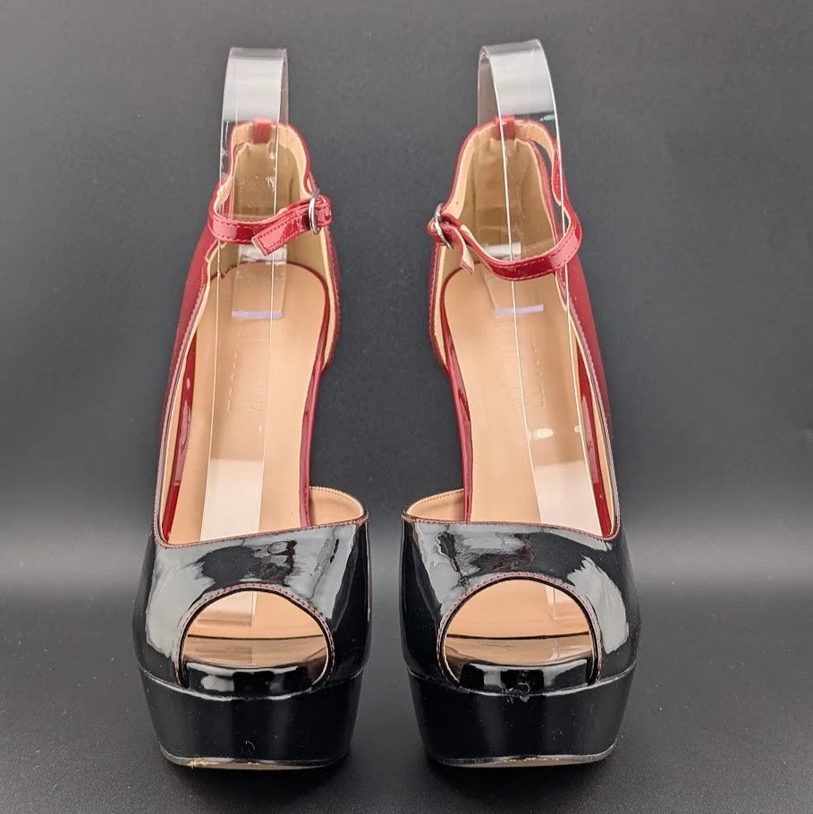 MERUMOTE Women's 9.5 Platform Stiletto Heels Shoes Peep Toe Pumps 6 inch Heels SoleComfort.shoes