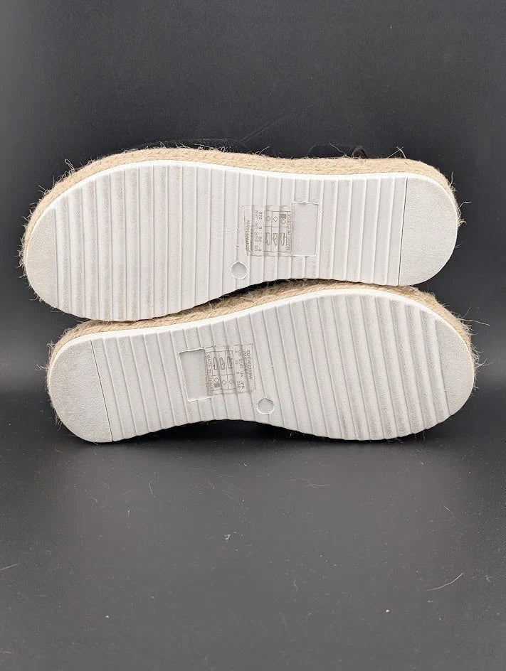Women's Size 8 Dream Pairs 1-Strap Espadrille Ankle Strap Platform Sandal Black SoleComfort.shoes