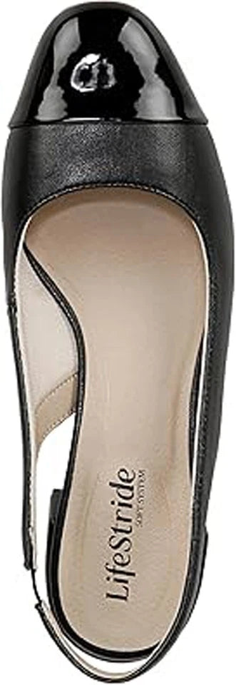 LifeStride Womens Becoming Toe Cap Slingback Heels Shoes Sizes 7, 8, 8.5