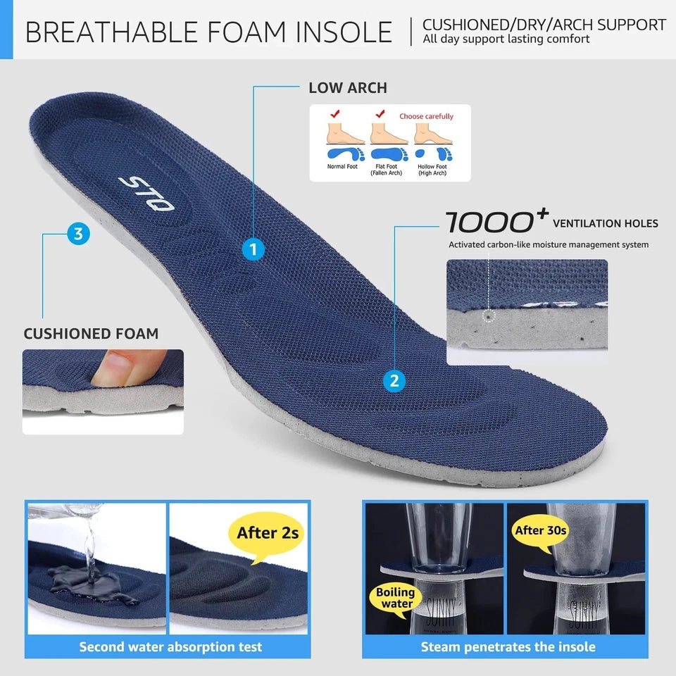 STQ Women's Arch Support Comfort Size 6.5 Walking Shoes with removable insole.