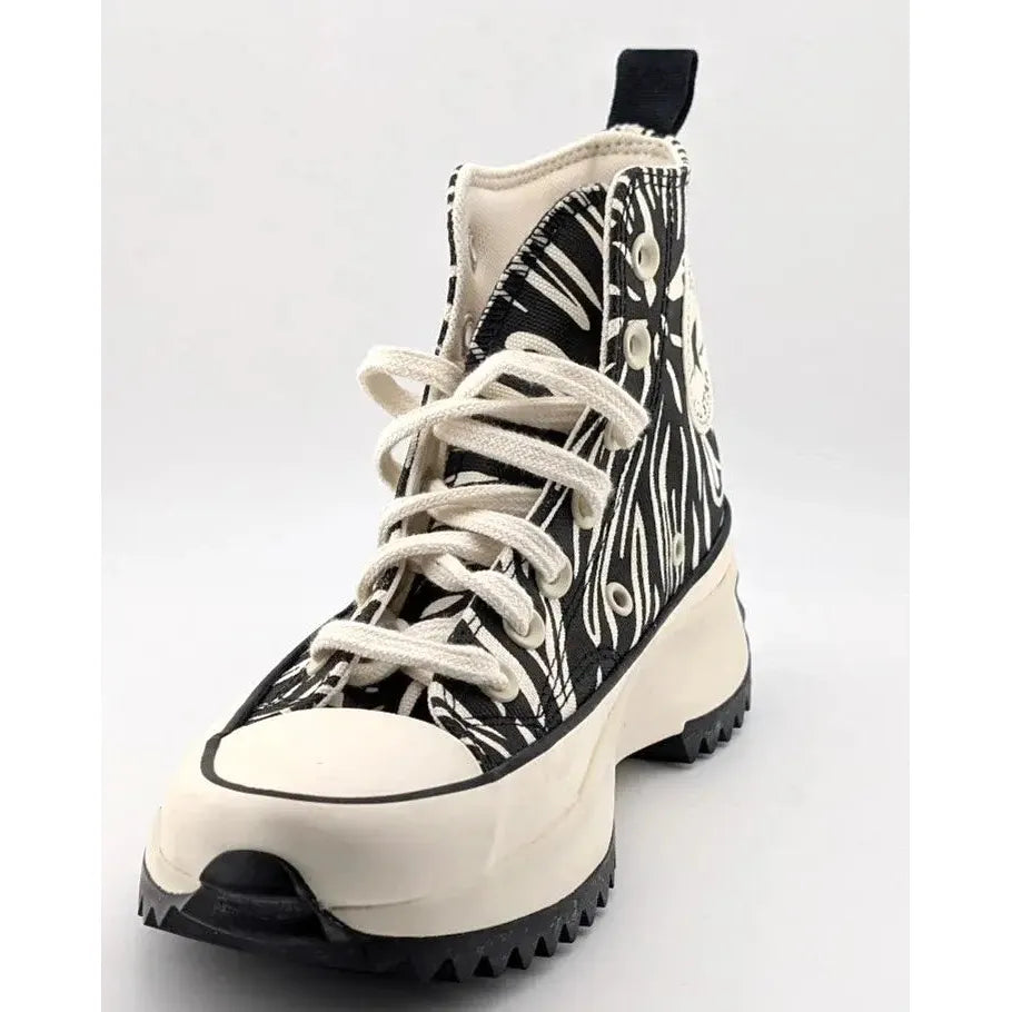 Converse Size W6 Run Star Hike Platform Animalier High Zebra Black White A03729C SoleComfort.shoes