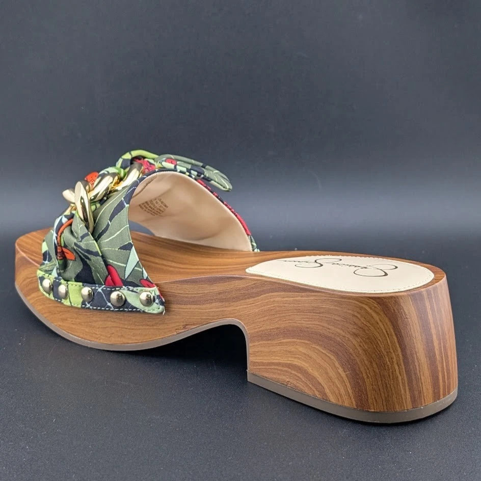 JESSICA SIMPSON Size 7 Resima Multicolor Lily of Jungle Slip On Platform Sandals SoleComfort.shoes