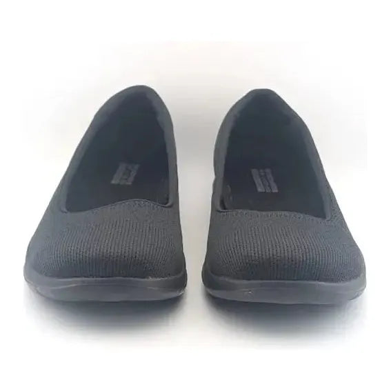Women's Skechers Size 10 Go Walk Lite-Gem Black Woven Knit Ballet Flats Shoes - SoleComfort.shoes