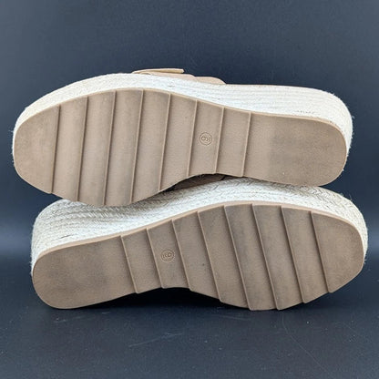 Coutgo Women Size 9 Wedge Platform Espadrille Sandal Casual Padded Footbed Shoe SoleComfort.shoes
