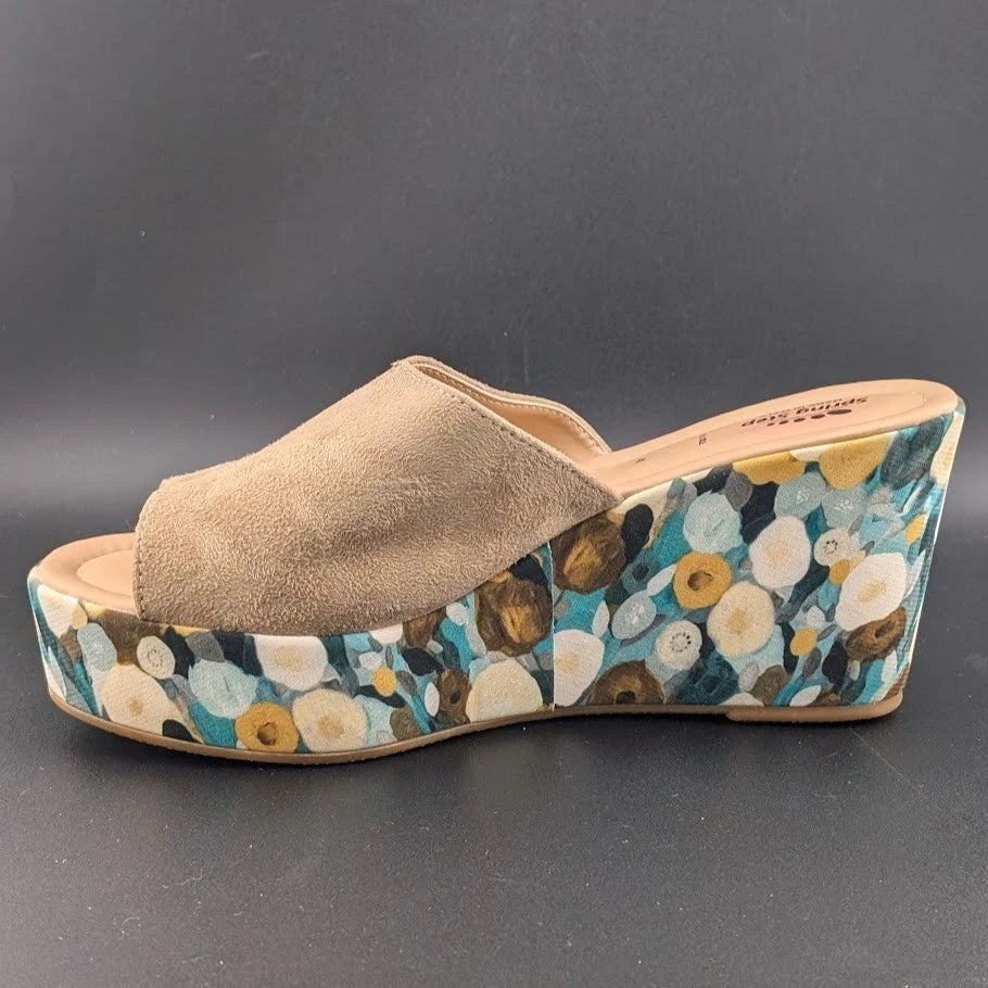Spring Step Women's EU 41 (US 10) Floral Platform Wedge Sandal - Made In Italy SoleComfort.shoes