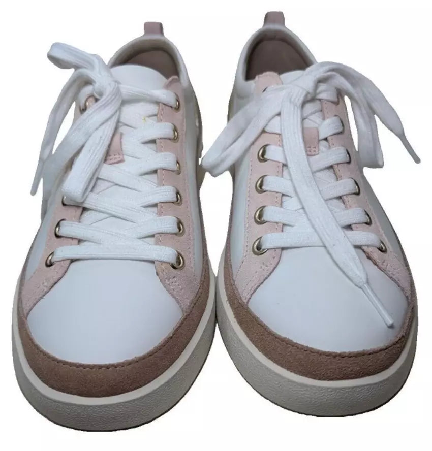 Vionic Leather Winny Walker Sneaker Size 8W 1028W White Gold New NoBox AMPA Approved