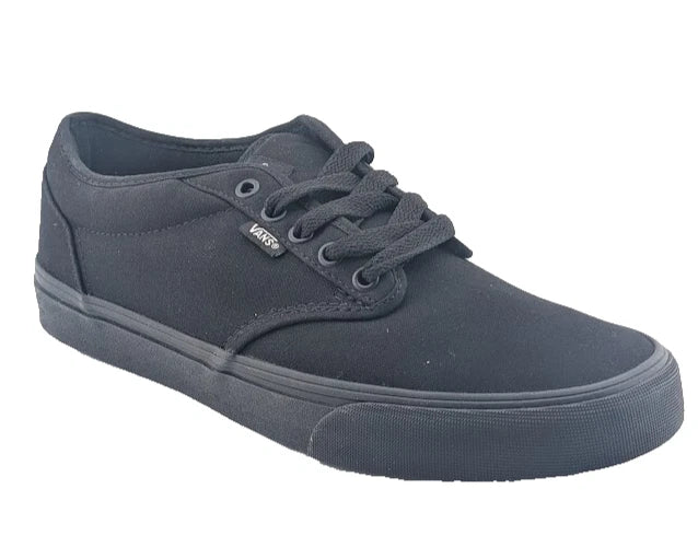 New VANS Men's Size 10 Atwood Canvas Black/ Black Skateboard Sneakers Shoes
