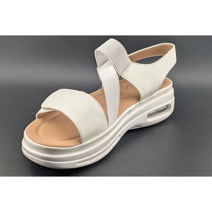 mysoft Women's Size 9 Walking Sandals Air Cushion Slingback Elastic Band Platform Shoes SoleComfort.shoes