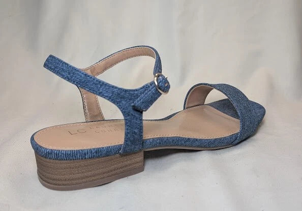 LC Lauren Conrad Obsidian Denim Blue Women's Slide Sandals - Size 8.5 NWB