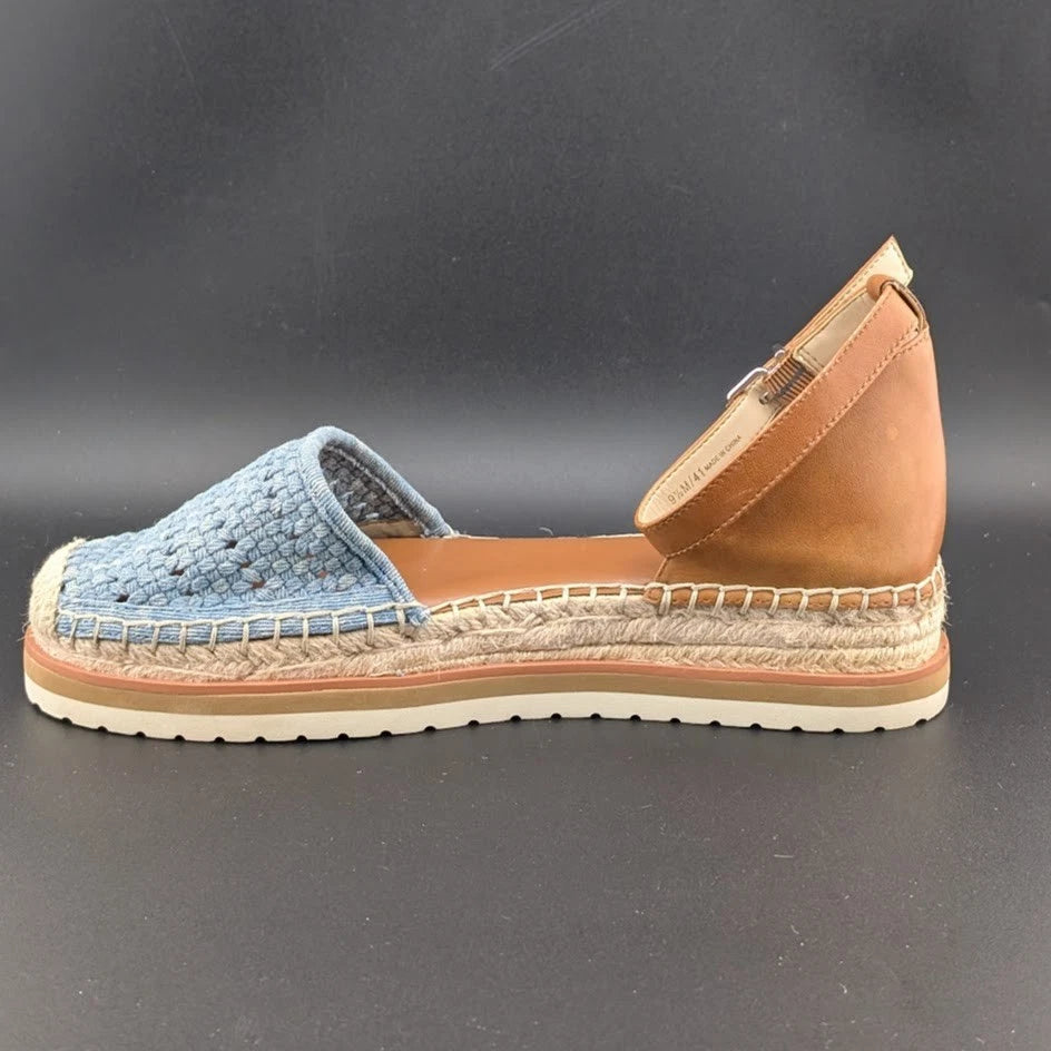 Vince Camuto Size 9.5 Women's Blue Espadrille Sandals w/ Ankle Strap Closed Toe SoleComfort.shoes